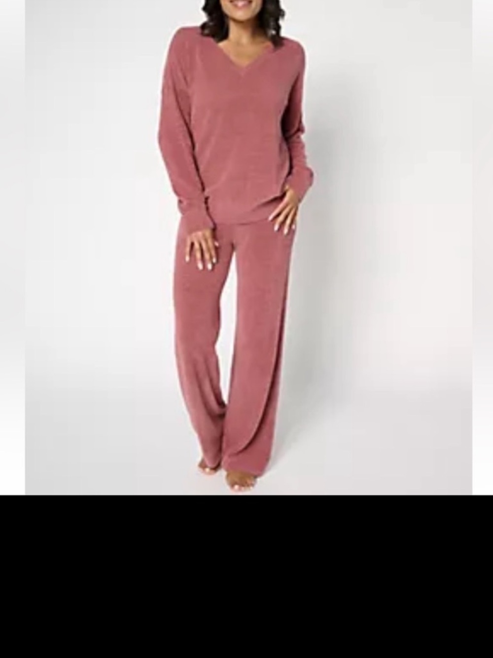 BAREFOOT DREAMS V-Neck Sweater and Pants Set rose/ taupe, called “willow”. New!